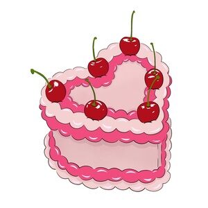 Heart-Shaped Pink Cake T-Shirt Transfer